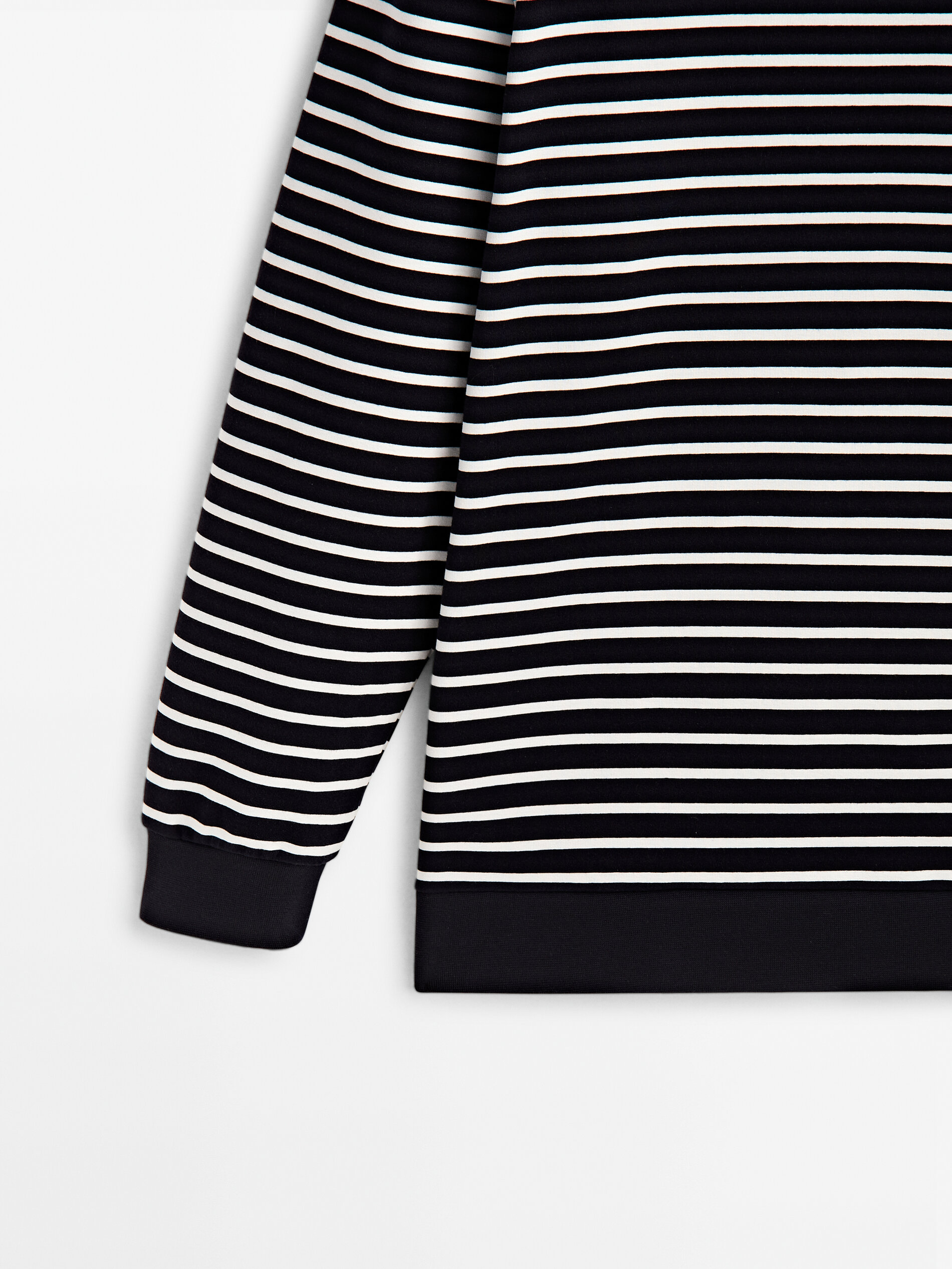 Sudadera rayas mezcla algodon - AZUL MARINO