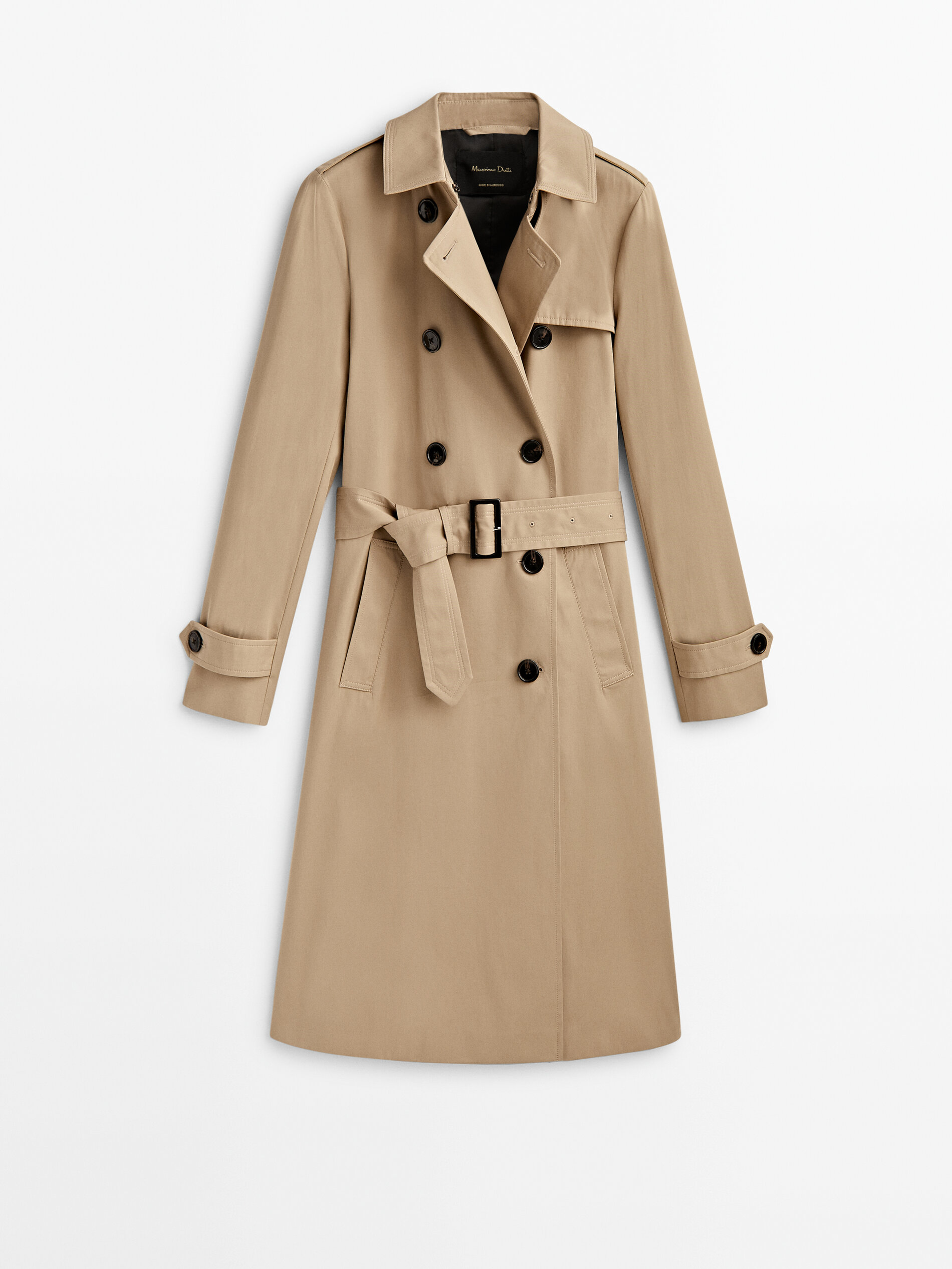 Gabardina con cinturón - CAMEL