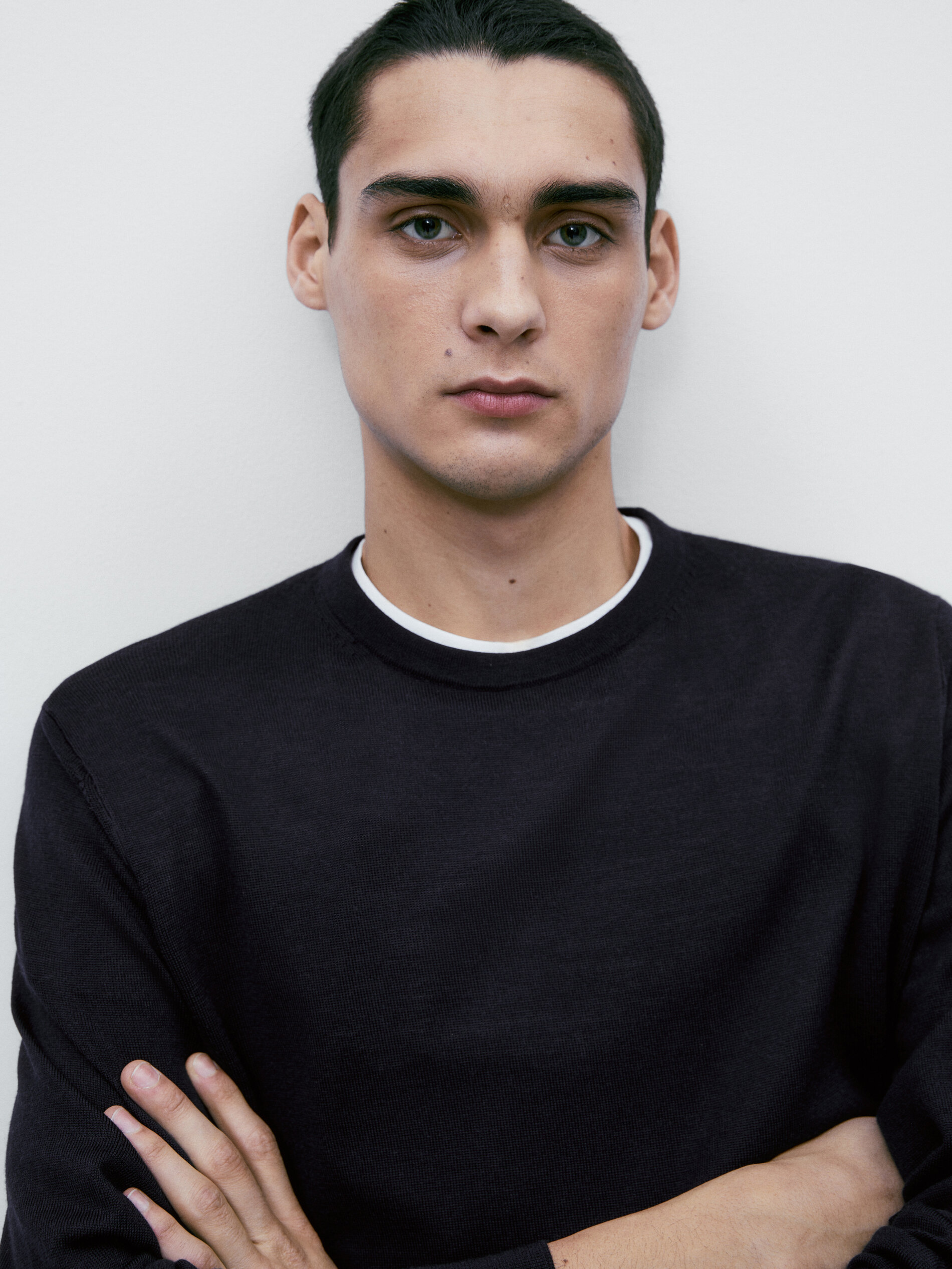 Jersey cuello redondo 100% lana merino - AZUL MARINO