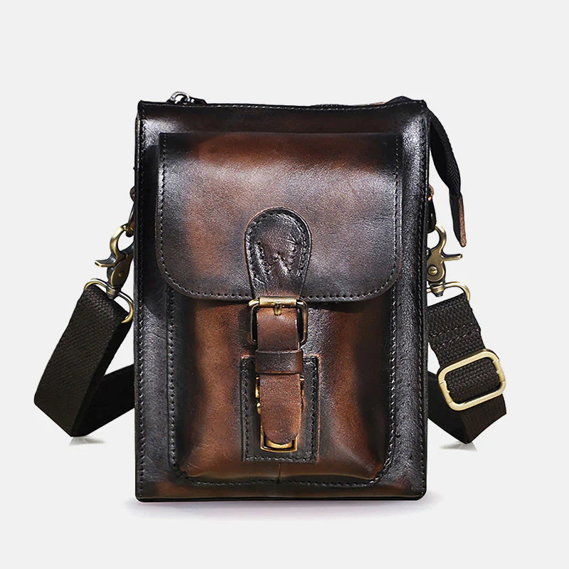 Genuine Leather Multifunction Messenger Bag