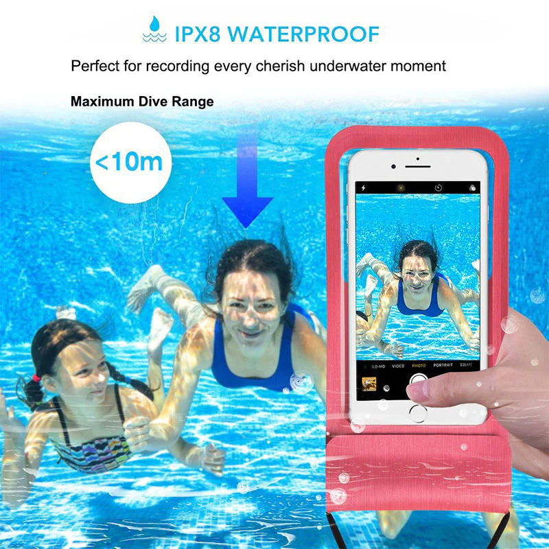 Universal IPX8 Waterproof Sandproof Phone Bag Phone Pouch Underwater Case