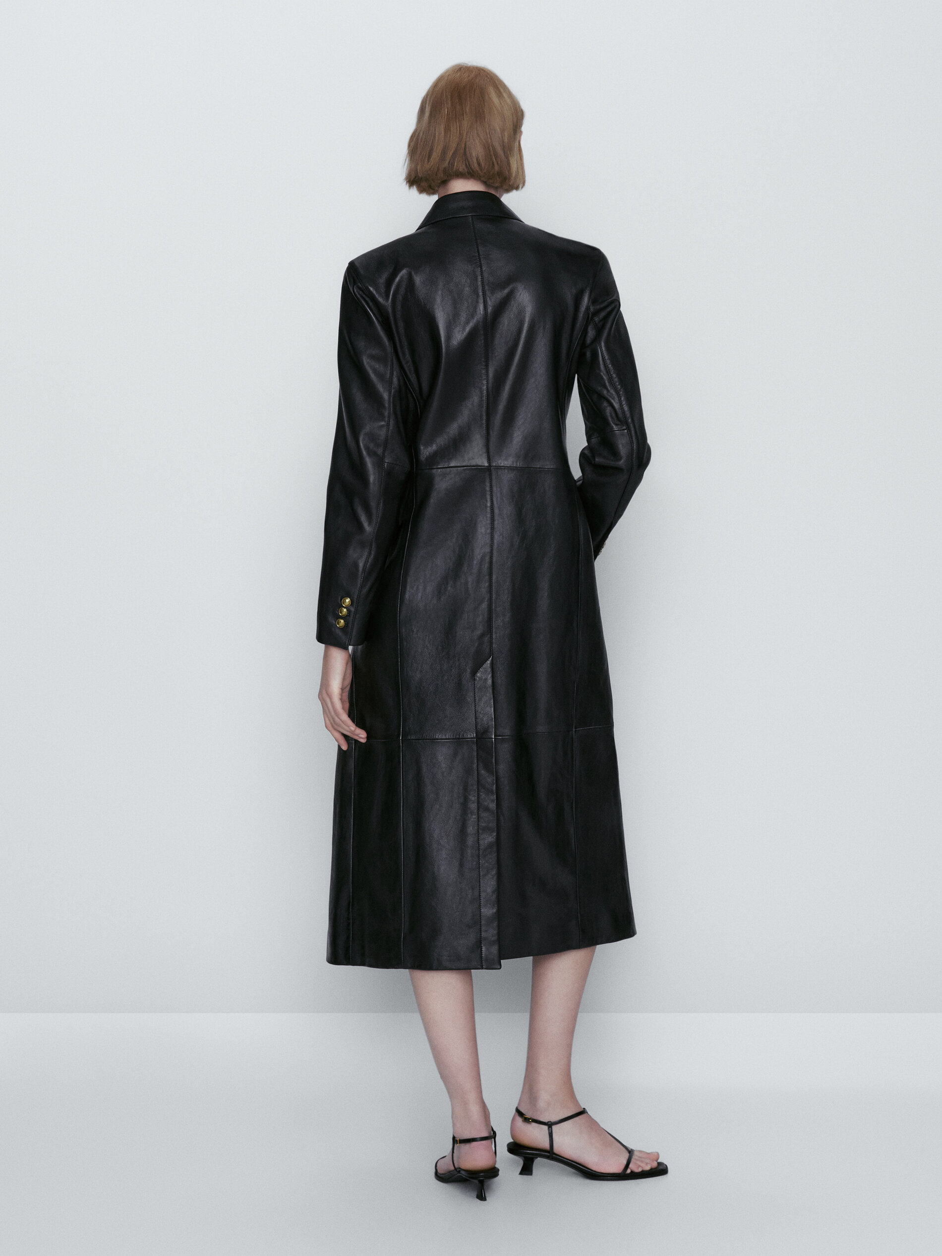 Chaqueta trench napa botones dorados - NEGRO