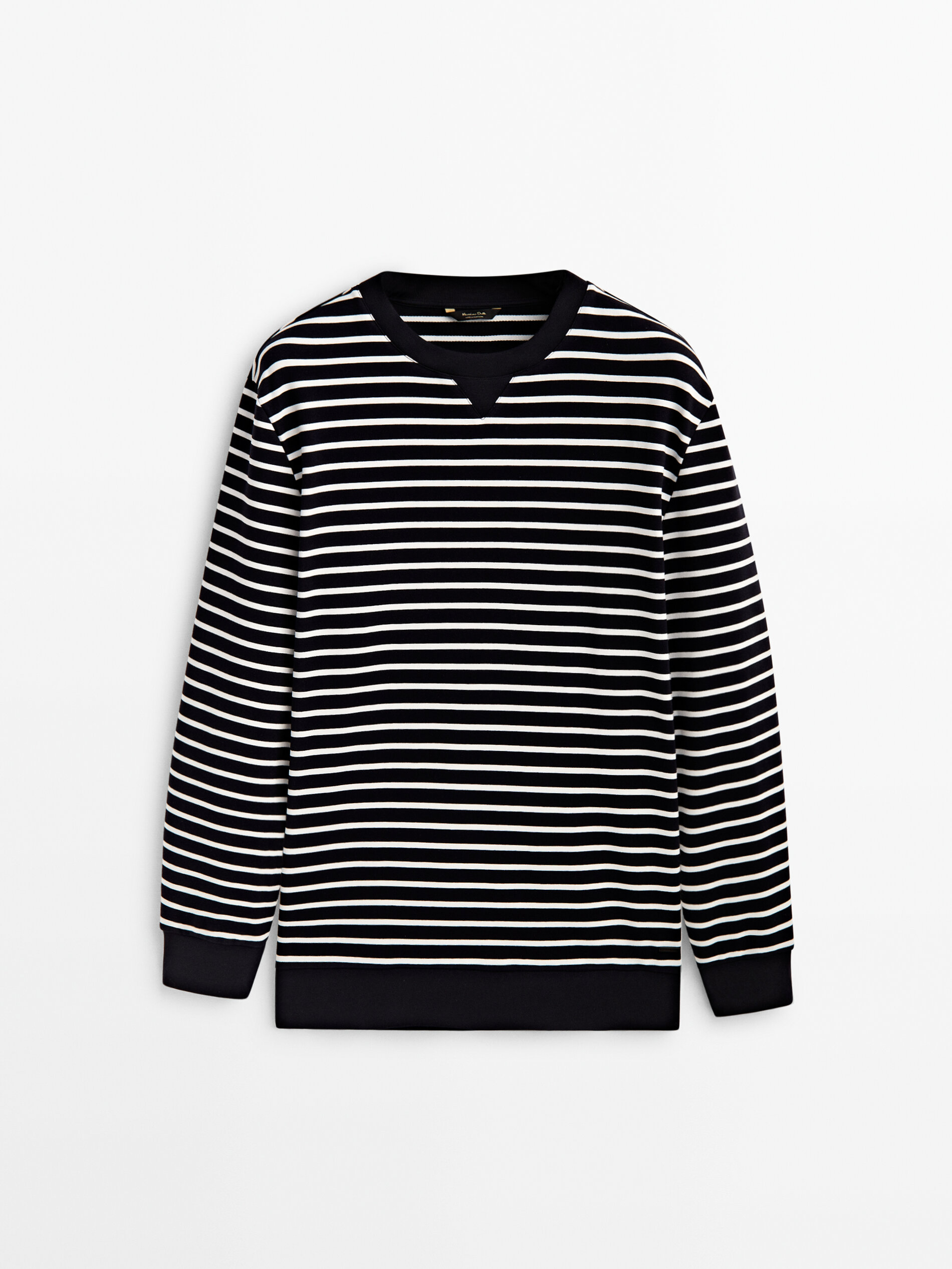 Sudadera rayas mezcla algodon - AZUL MARINO