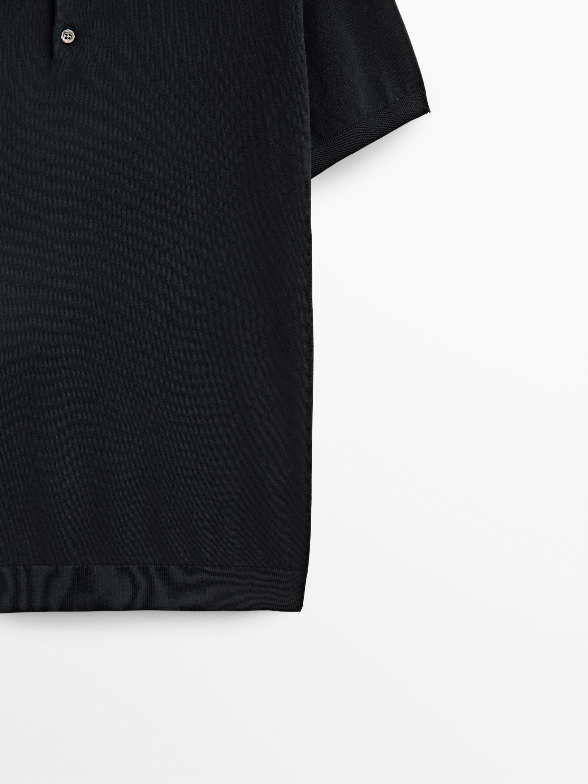 Jersey polo manga corta algodon - NEGRO