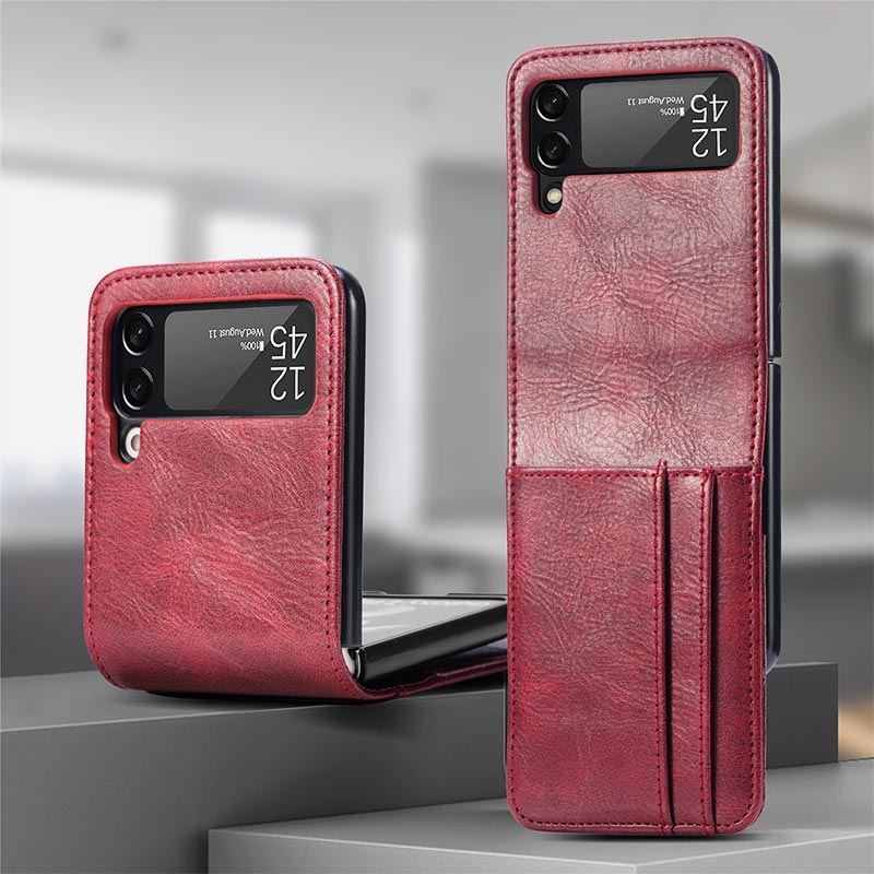Samsung Galaxy Z Flip& Z Flip 3 4 Phone Case Leather Phone Bag with Multi-Slot