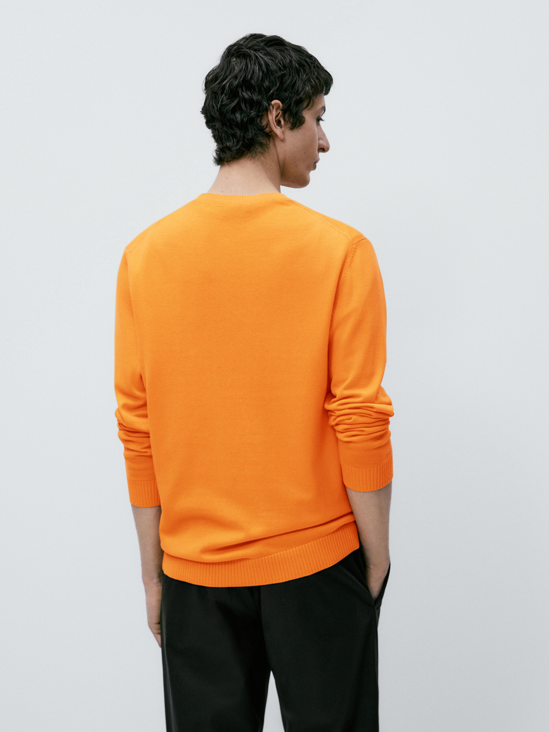 Jersey cuello redondo 100% algodon - TONO NARANJA