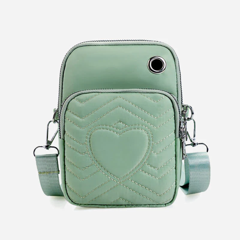 Double Compartment Cellphone Crossbody Mini Bag Lightweight Cute Shoulder Purses