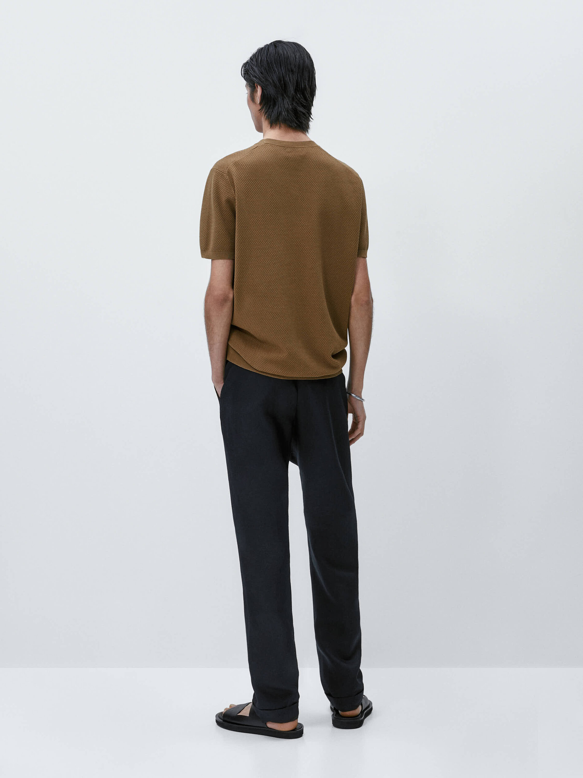 Jersey punto estructura manga corta - Rojo vino