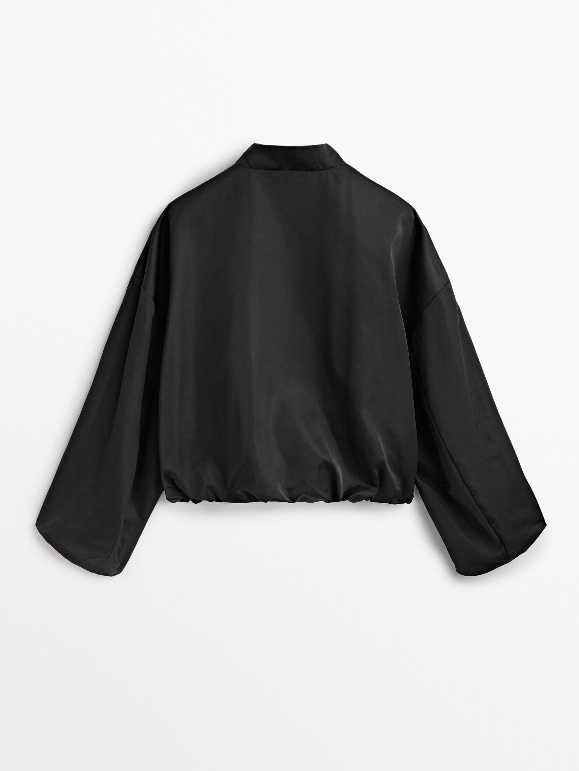 Chaqueta bomber manga volumen - NEGRO