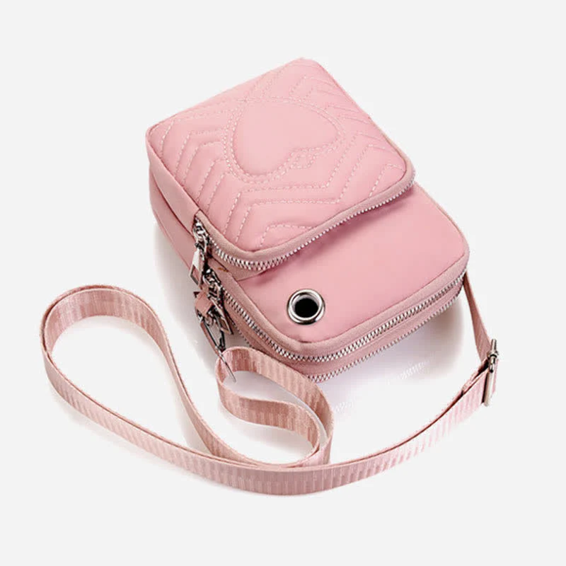 Double Compartment Cellphone Crossbody Mini Bag Lightweight Cute Shoulder Purses