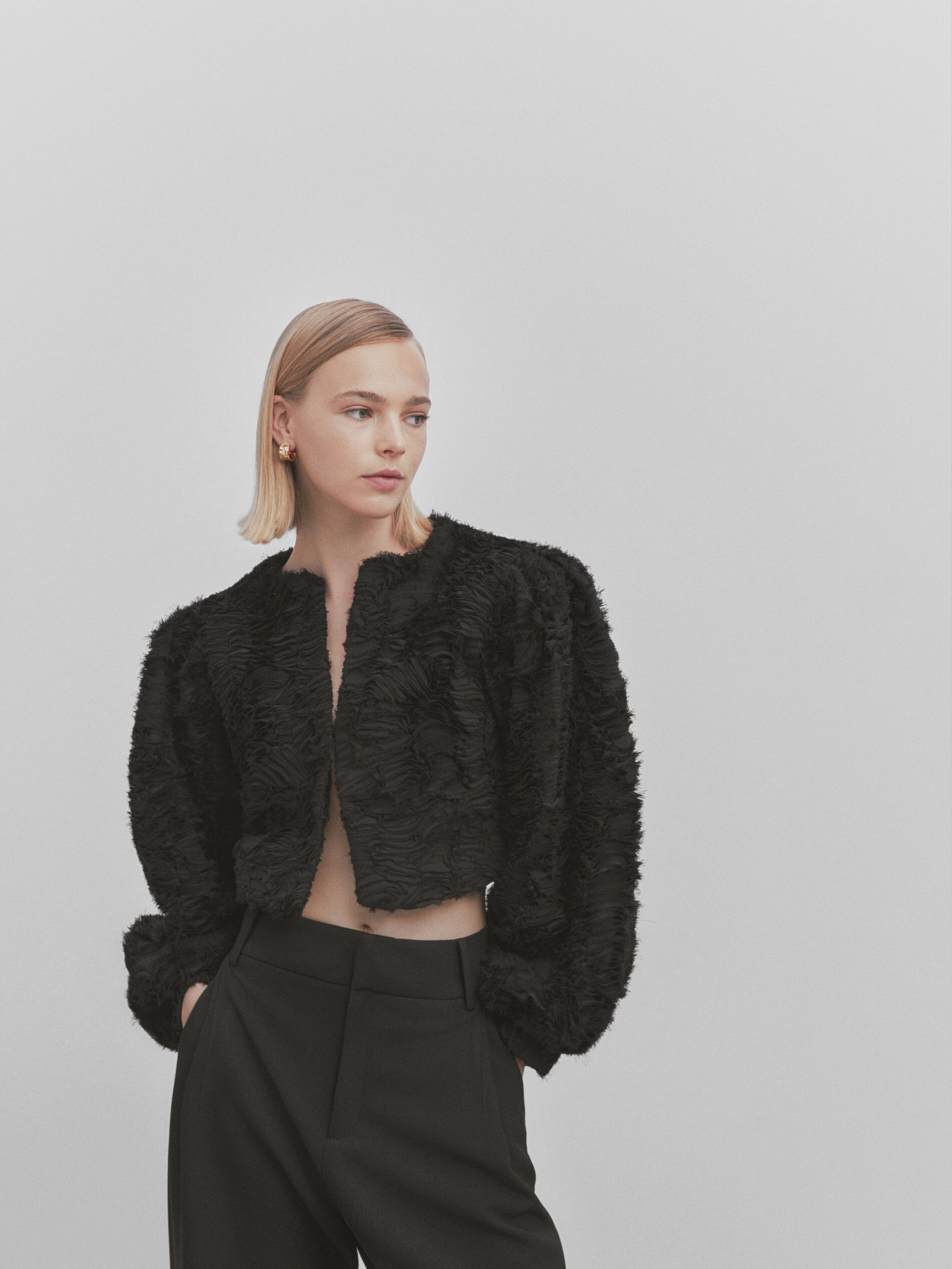 Chaqueta estructura bucle -Studio - NEGRO