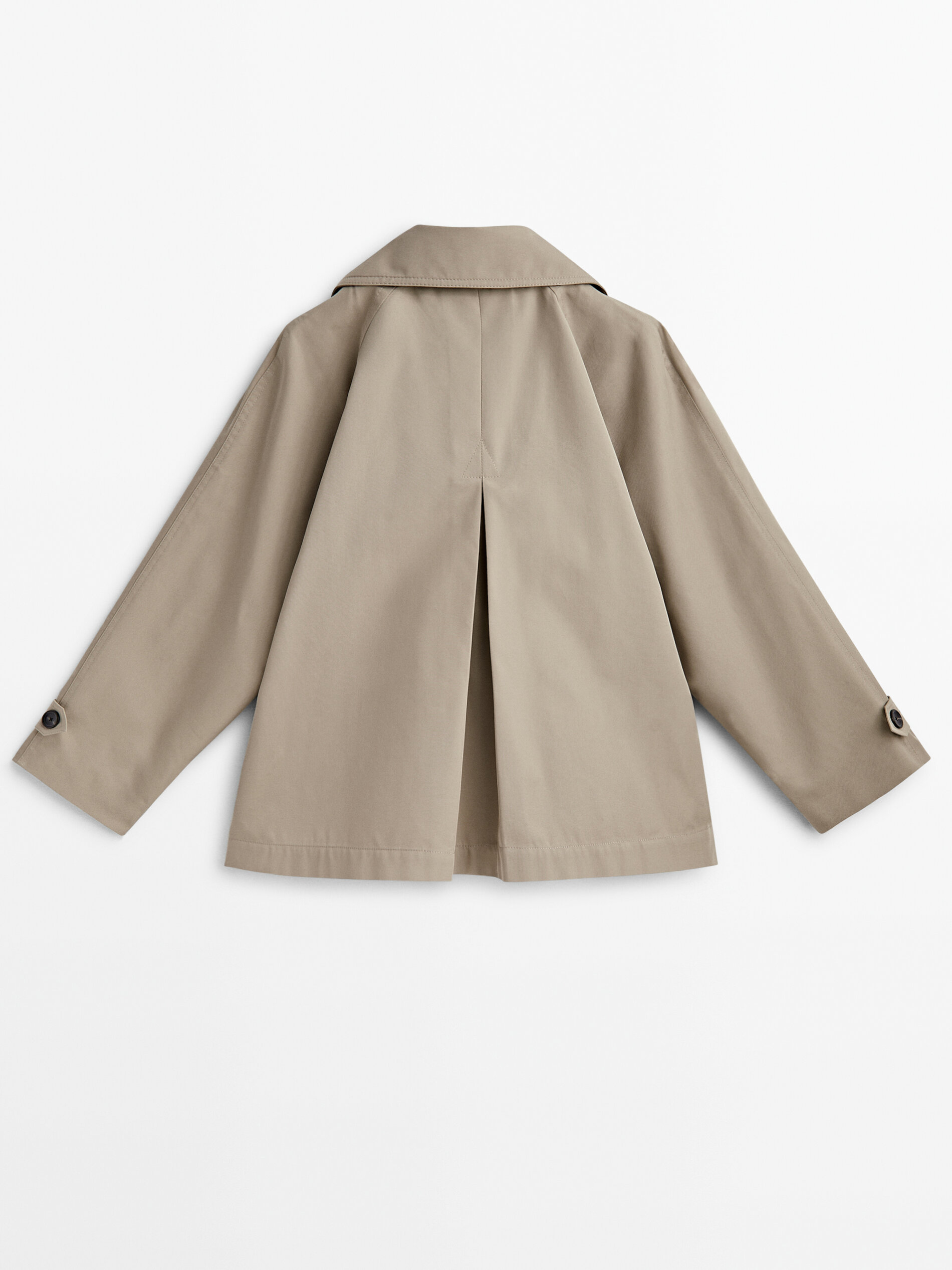 Gabardina corta pliegue espalda - BEIGE