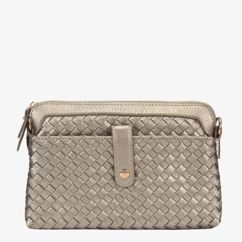 Multifunctional Underarm Handbag For Women Woven Leather Crossbody Bag