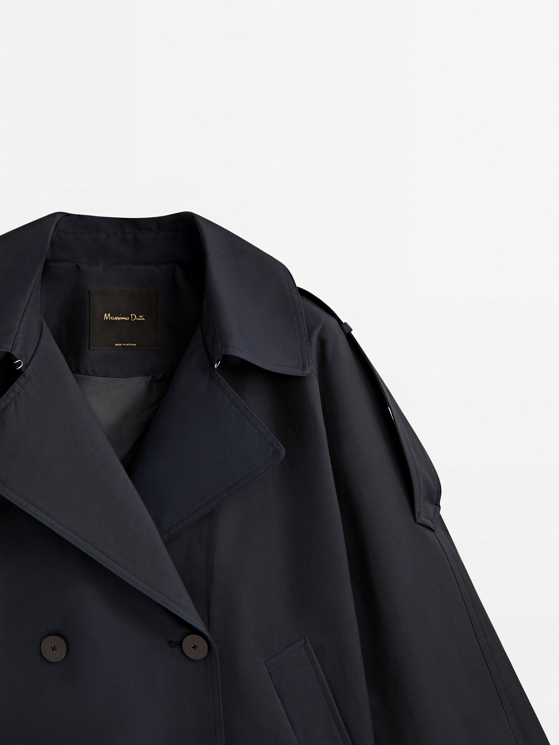 Gabardina corta botones - AZUL MARINO