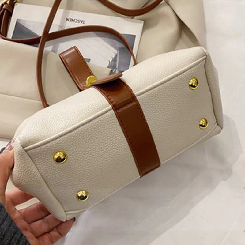 Buckle Phone Bag For Women Elegant Leather Handbag Crossbody Bag