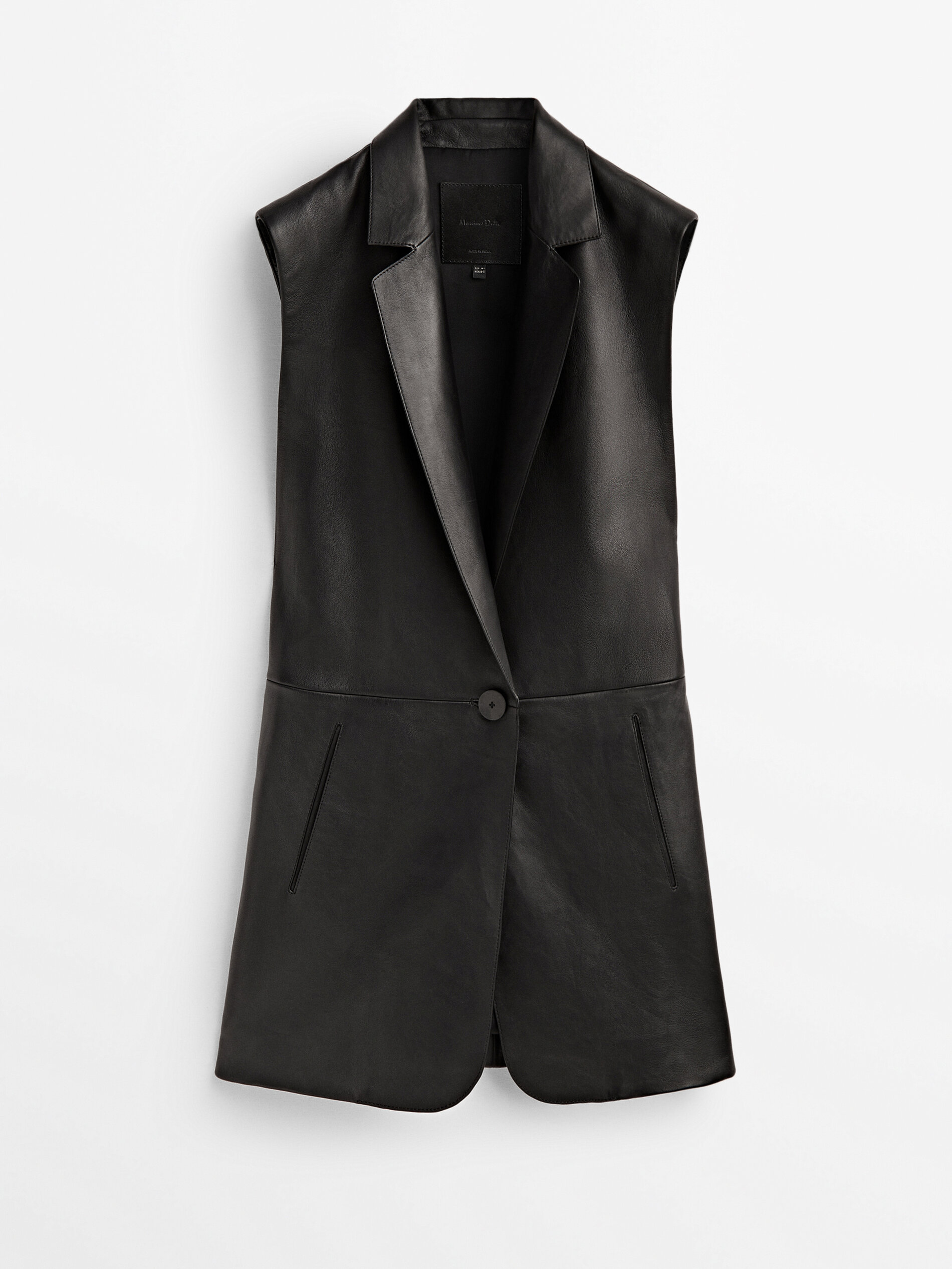 Chaleco piel napa - NEGRO