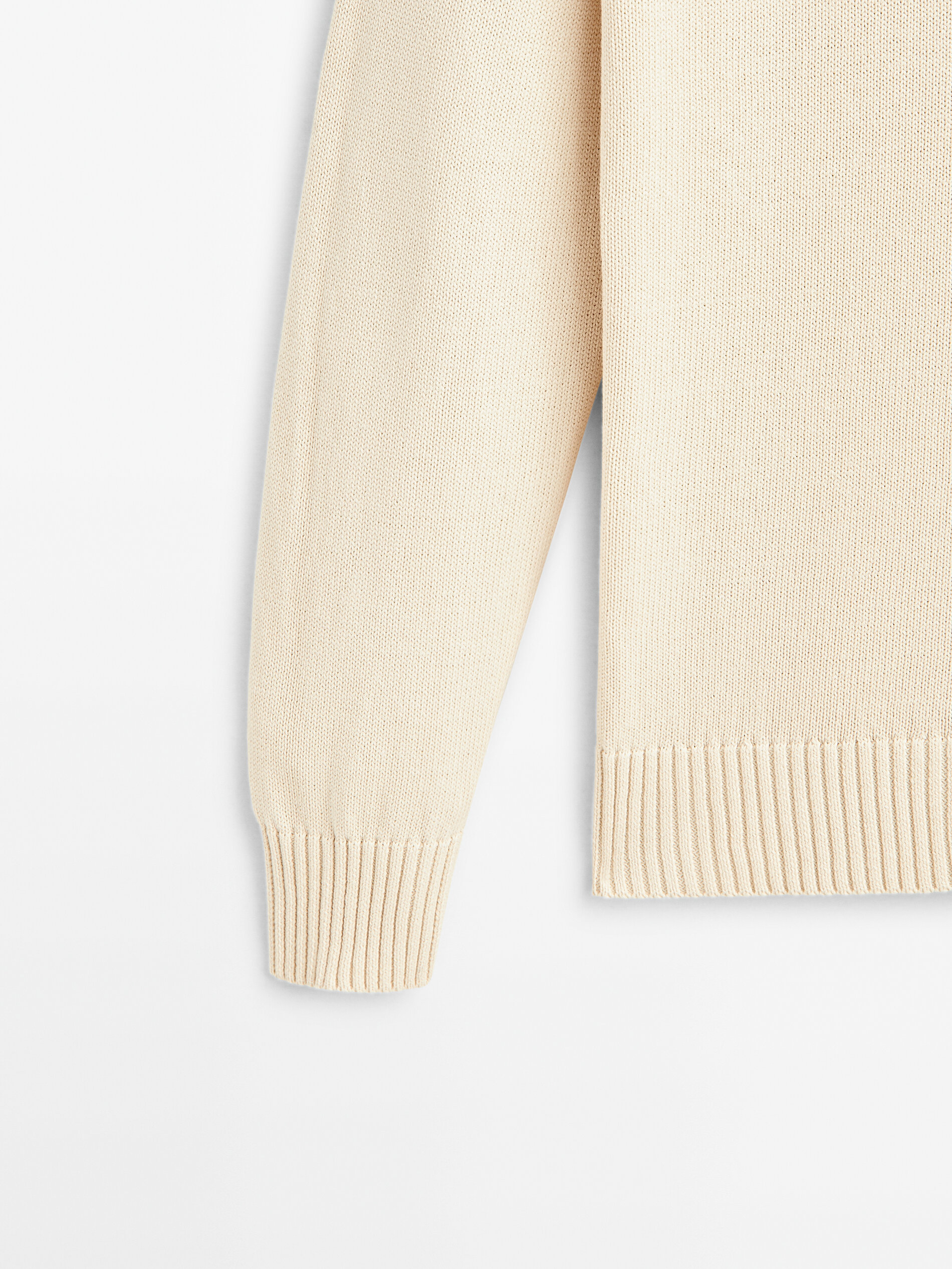 Jersey cuello redondo 100% algodon - Beige