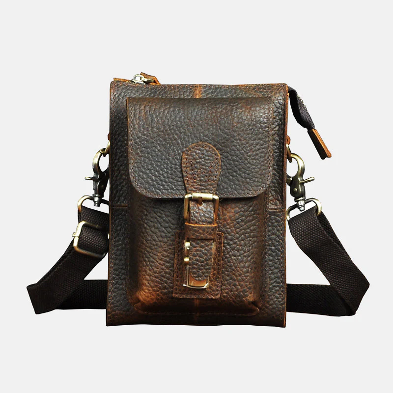 Genuine Leather Multifunction Messenger Bag
