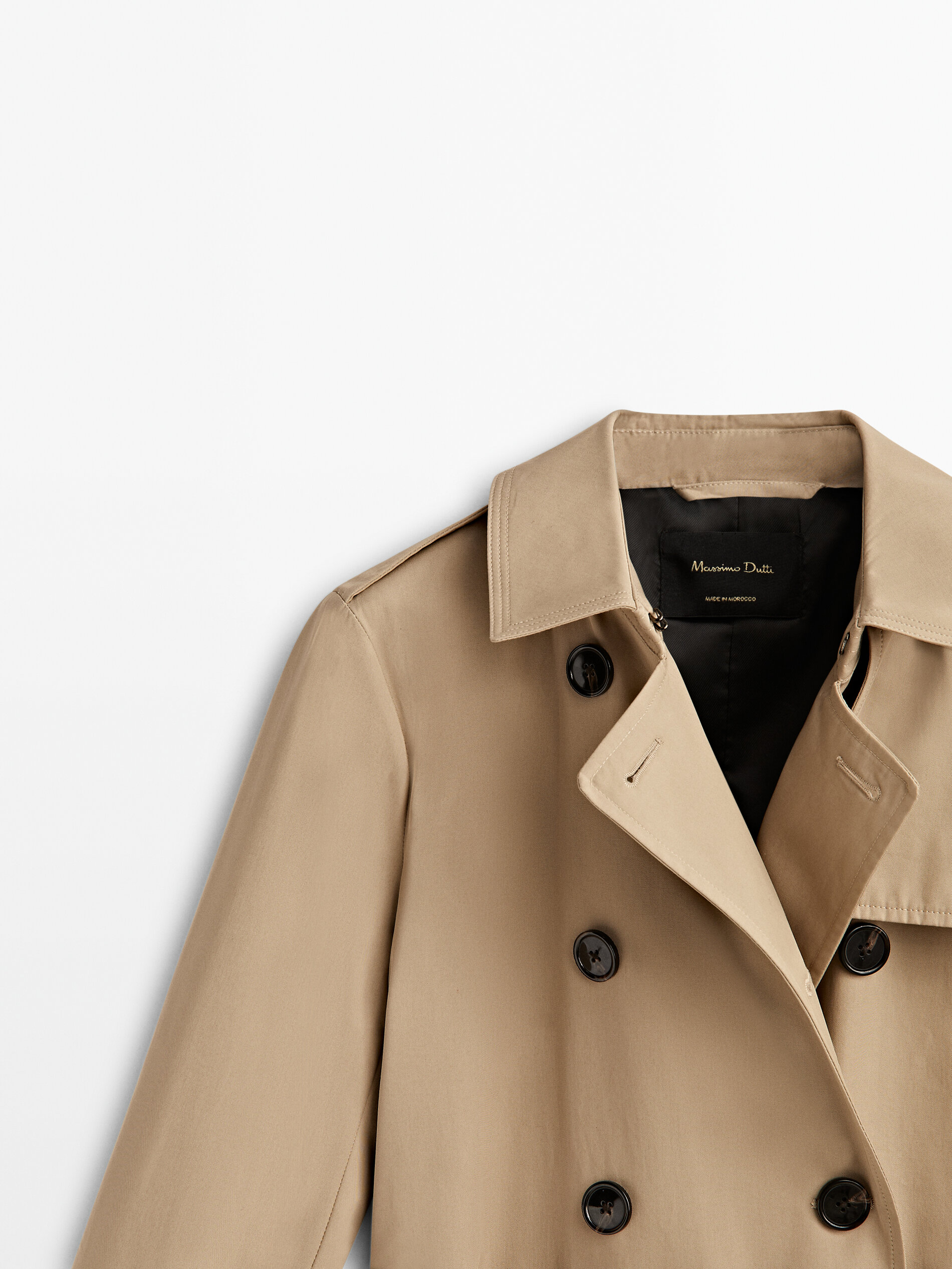 Gabardina con cinturón - CAMEL