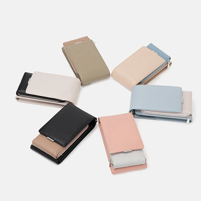 Small Cell Phone Purse Mini PU Crossbody Bag Wallet with Card Slot