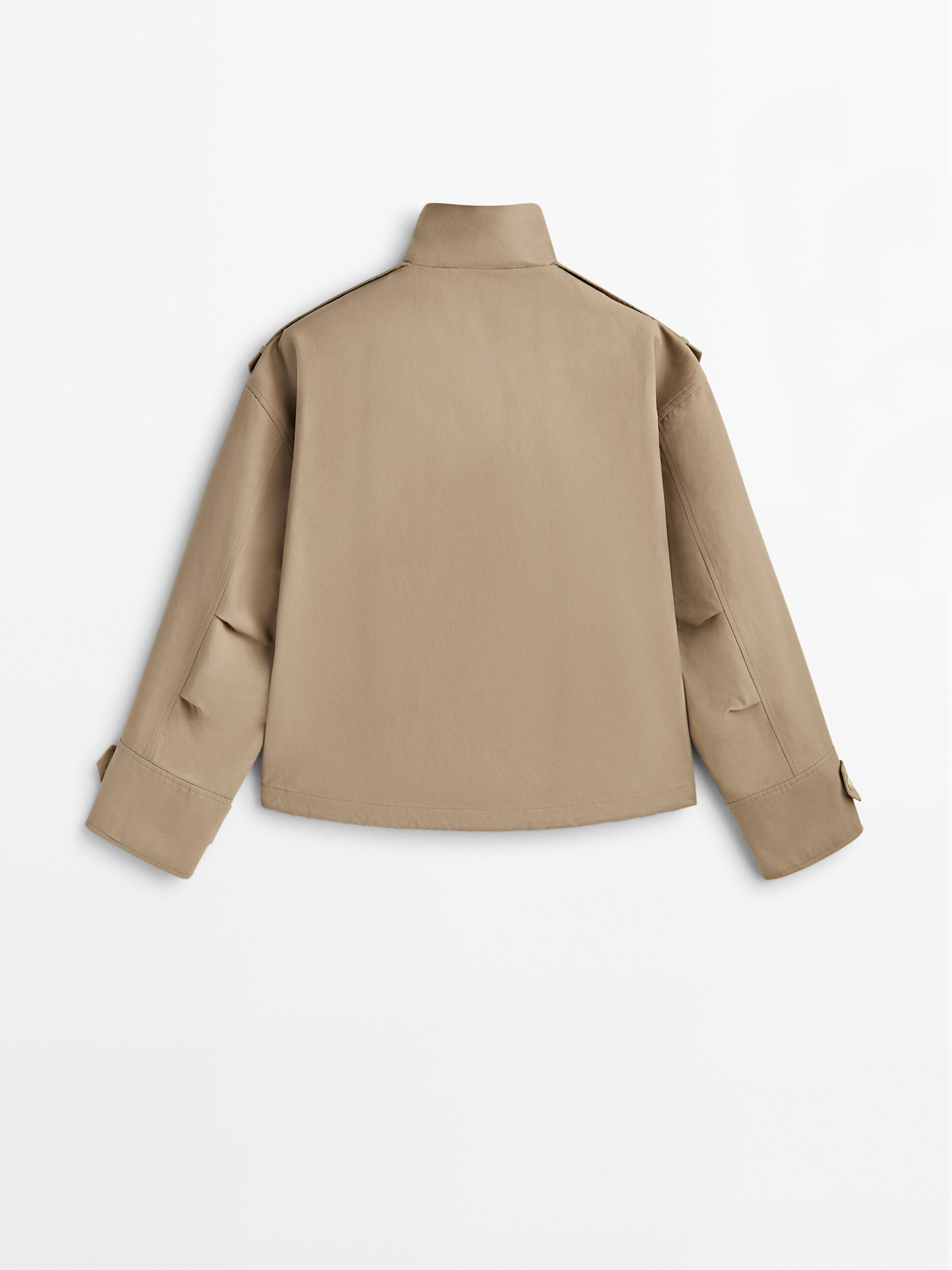 Parka corta botones dorados - BEIGE