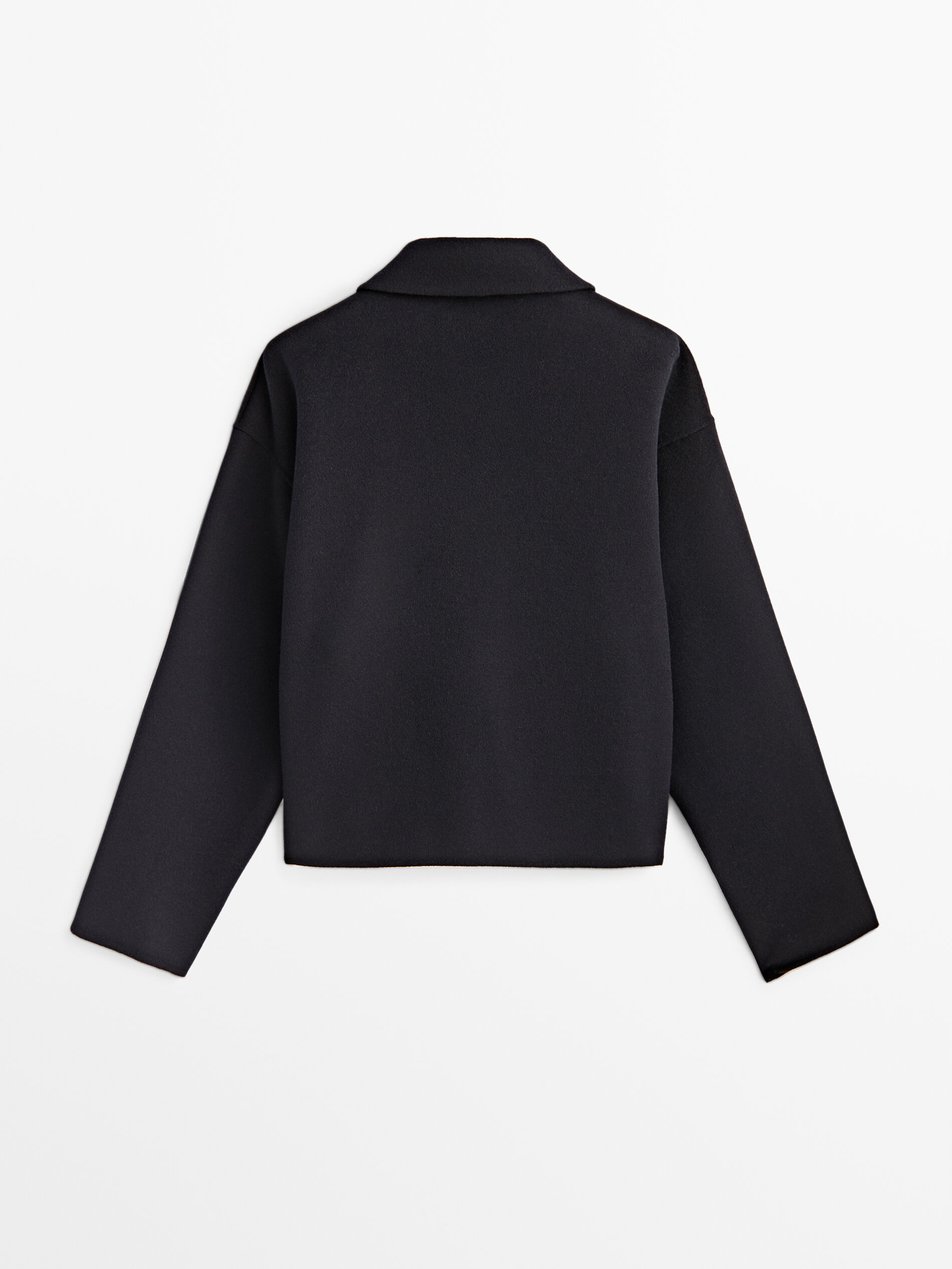 Abrigo corto mezcla lana botones dorados - AZUL MARINO