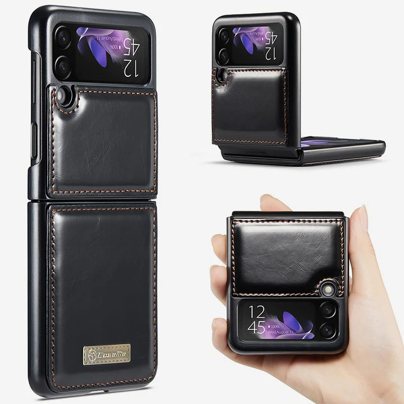 Samsung Galaxy Z Flip 3, Z Flip 4 Phone Case Handmade Leather Phone Bag
