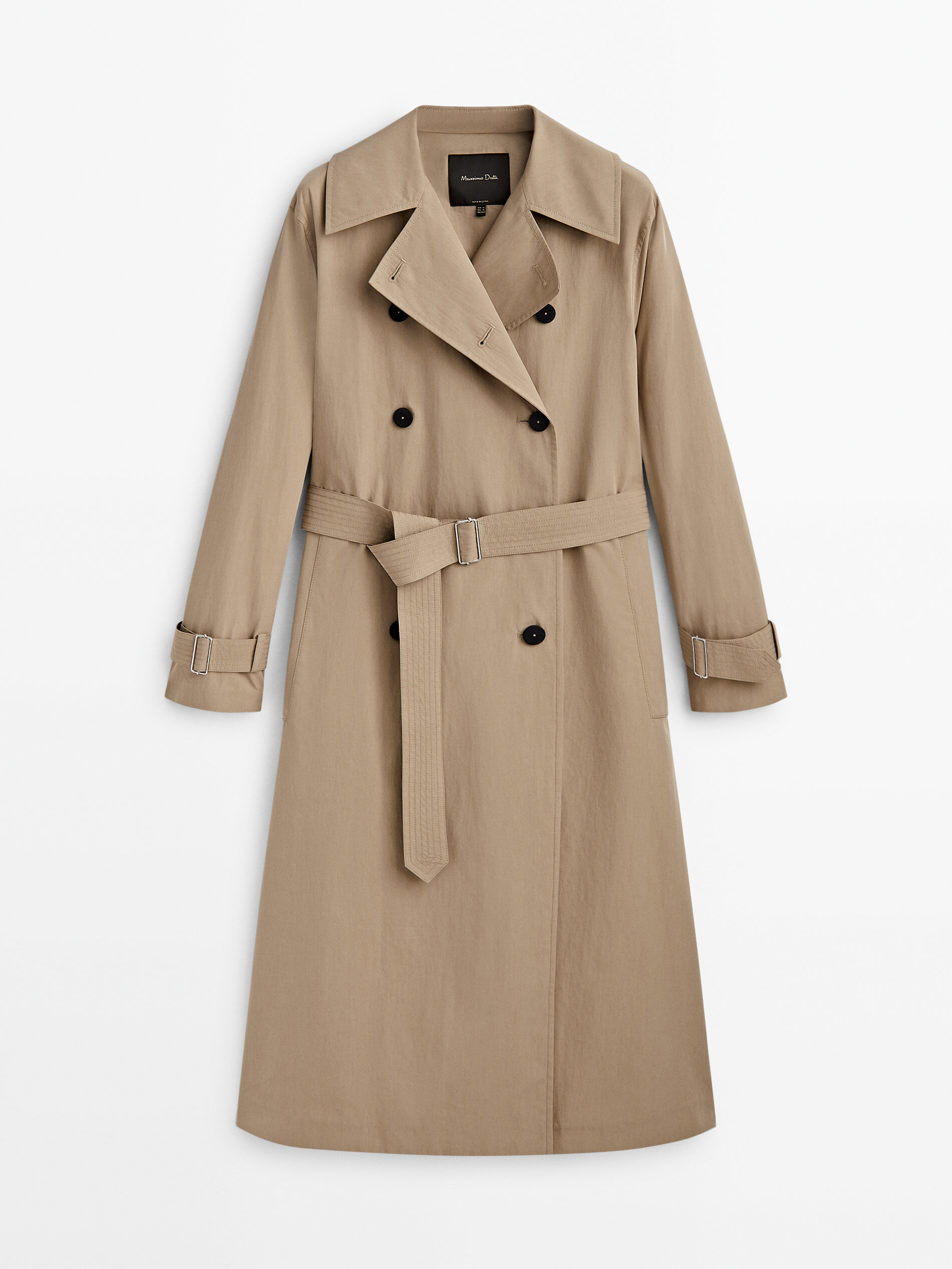 Gabardina técnica cinturón - BEIGE