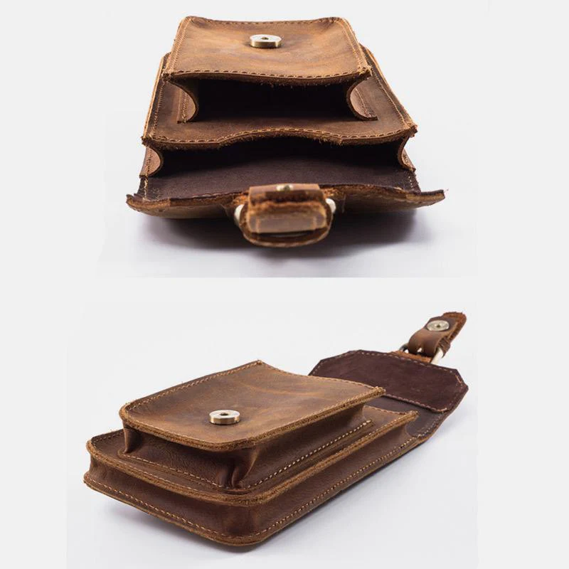 Retro GenuineLeather Waist Phone Bag