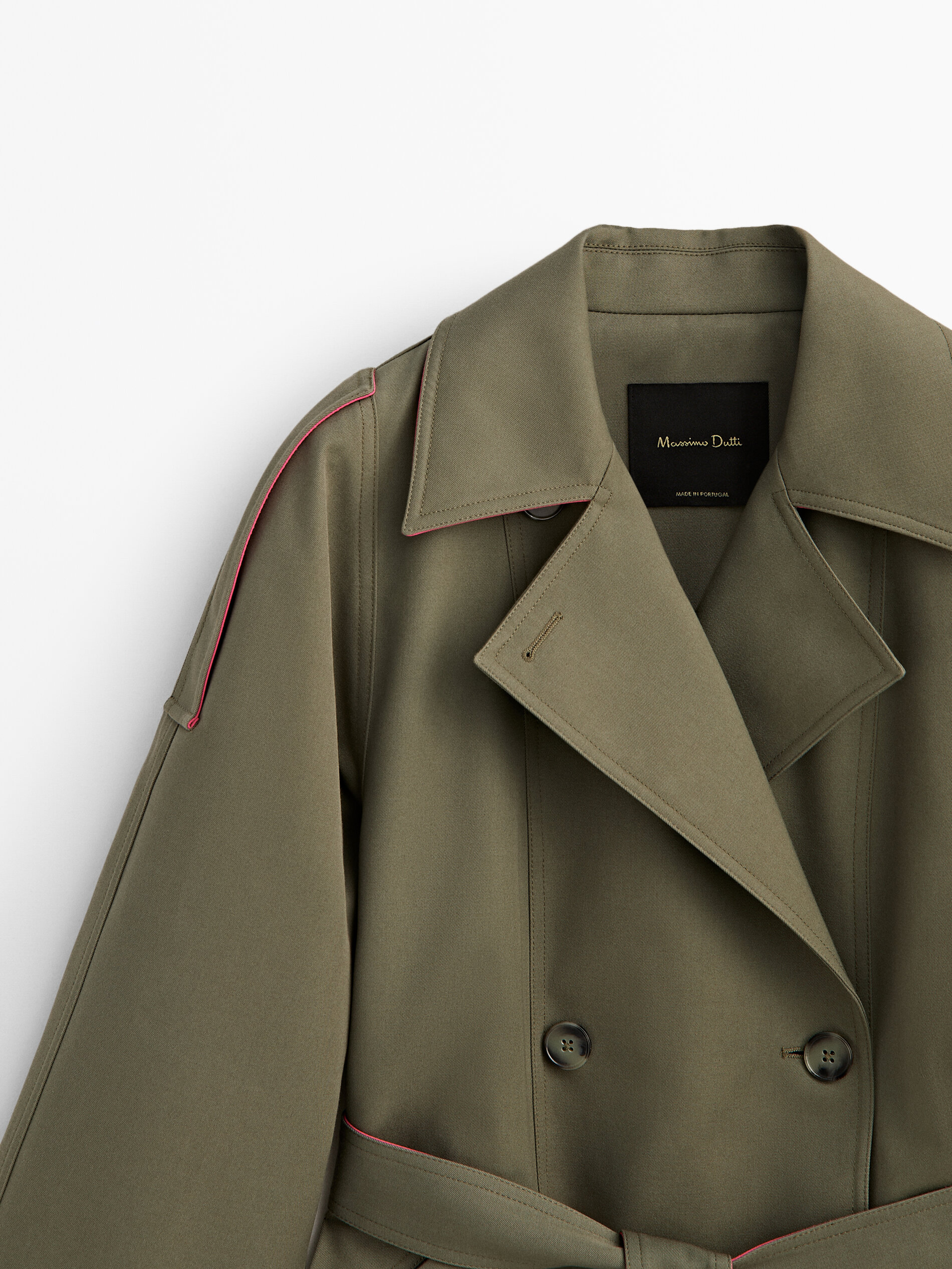 Chaqueta trench contraste color - KAKI