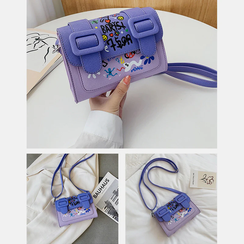 Graffiti Small Phone Purse Fashion Crossbody Shoulder Bag Handbag