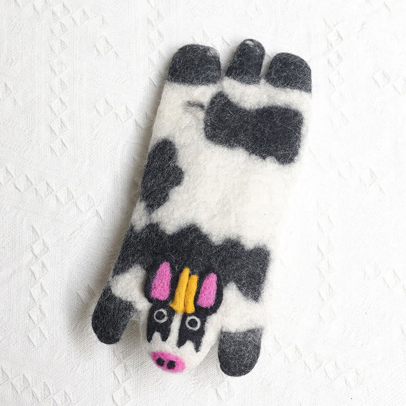 Wool Felt Phone Bag For Women Cute Animal Crossbody Bag