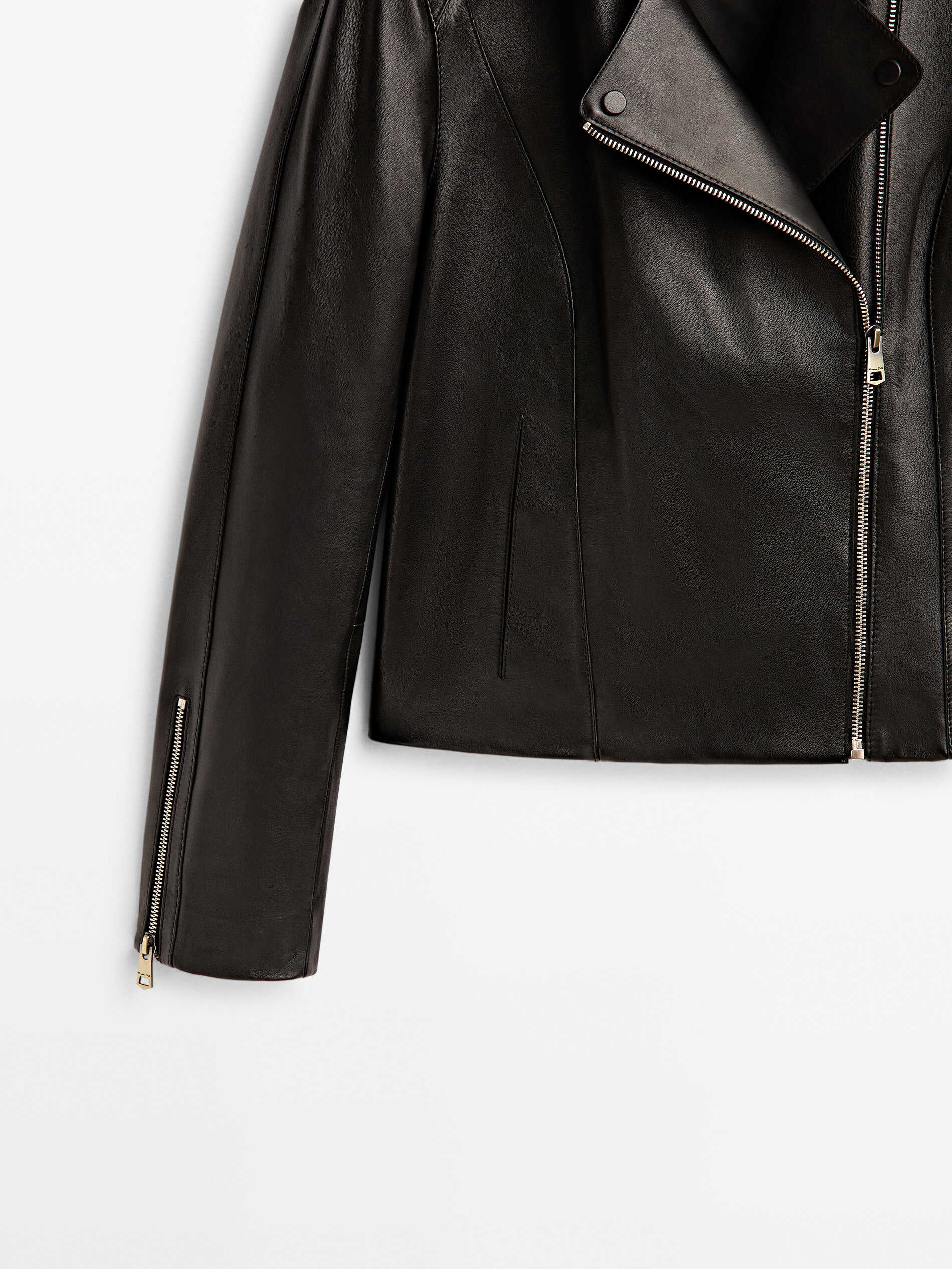 Chaqueta biker piel napa - NEGRO