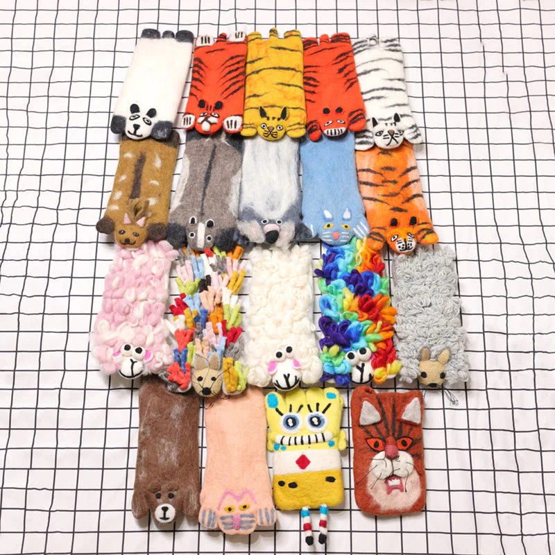 Wool Felt Phone Bag For Women Cute Animal Crossbody Bag