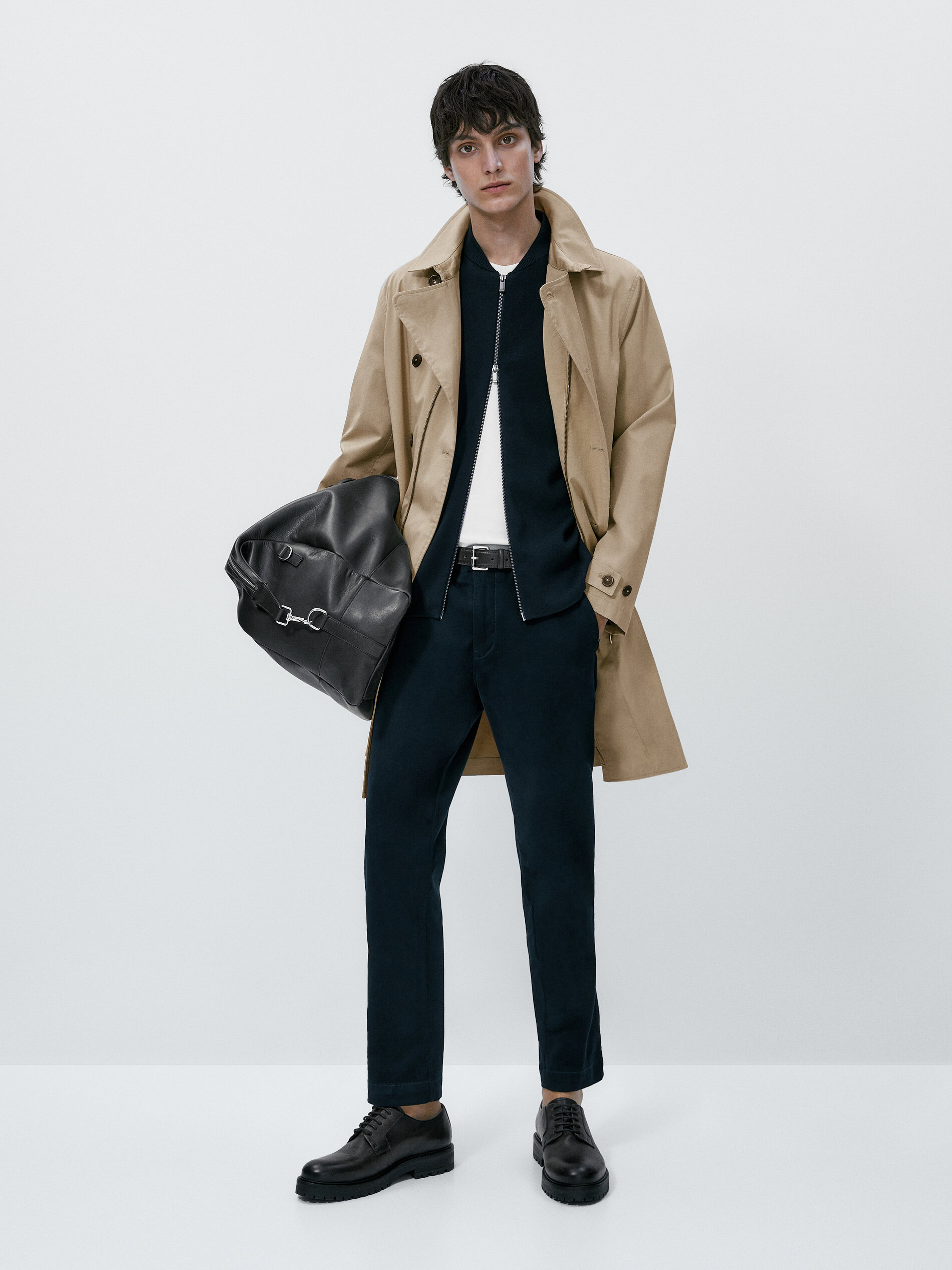 Cárdigan de punto tipo bomber - AZUL MARINO