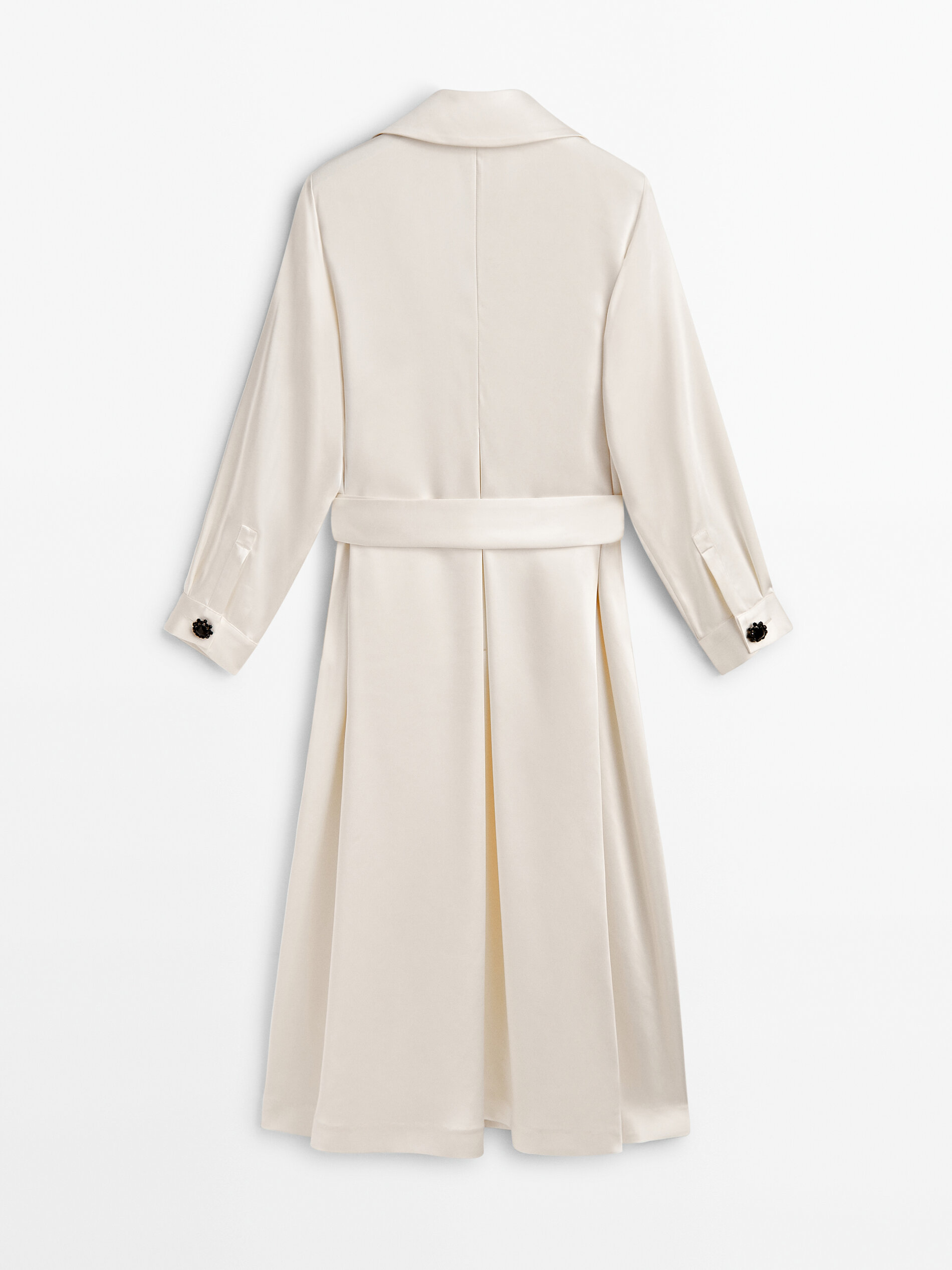 Gabardina satinada botones -Studio - CRUDO