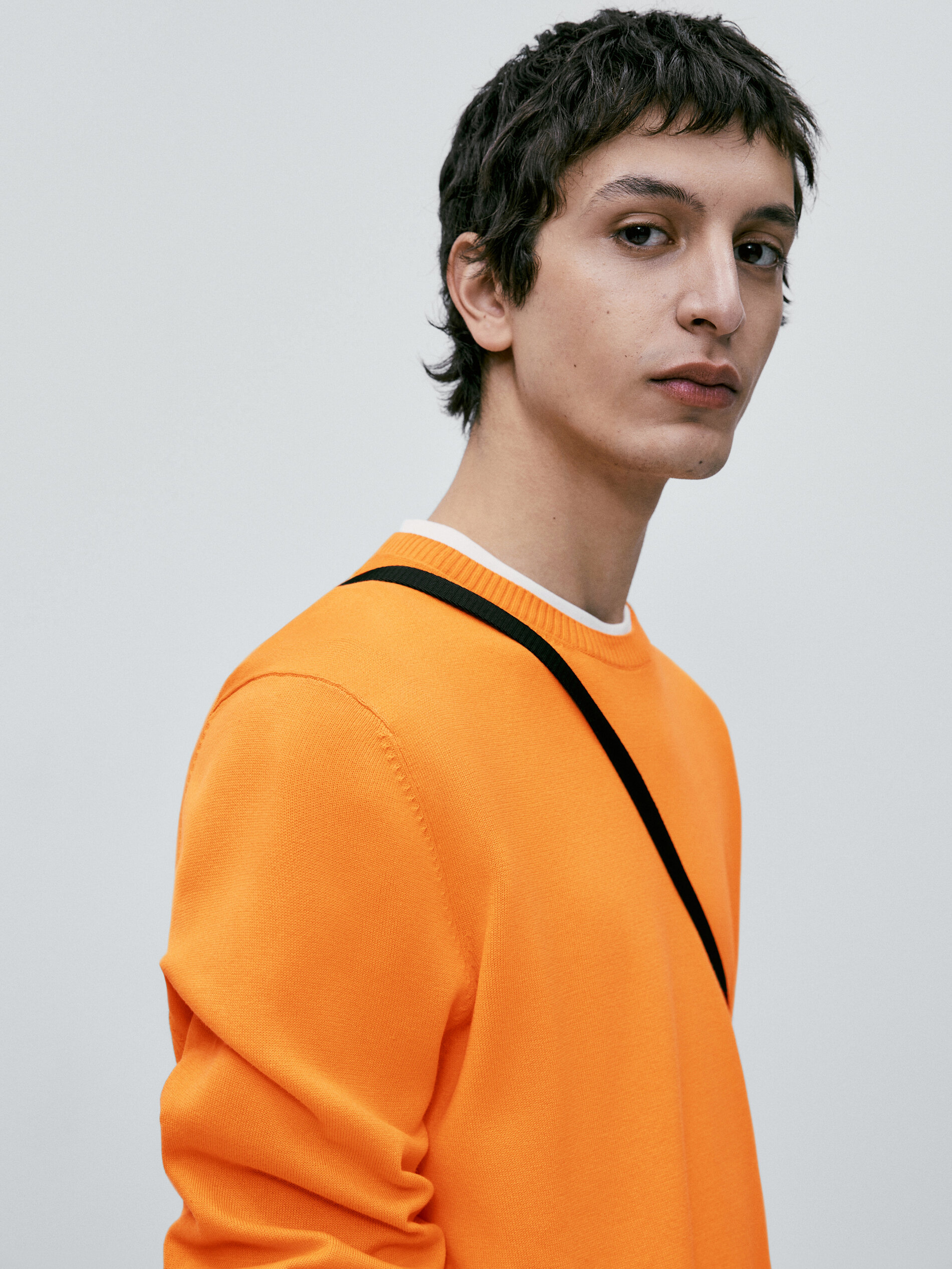 Jersey cuello redondo 100% algodon - TONO NARANJA