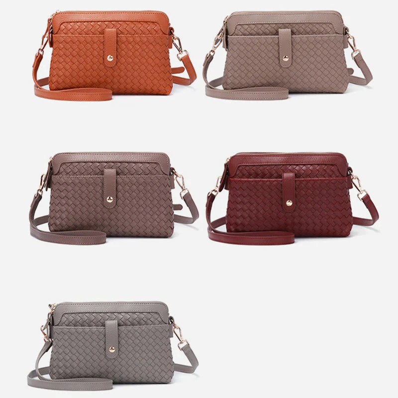 Multifunctional Underarm Handbag For Women Woven Leather Crossbody Bag