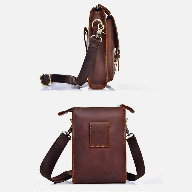 Genuine Leather Multifunction Messenger Bag