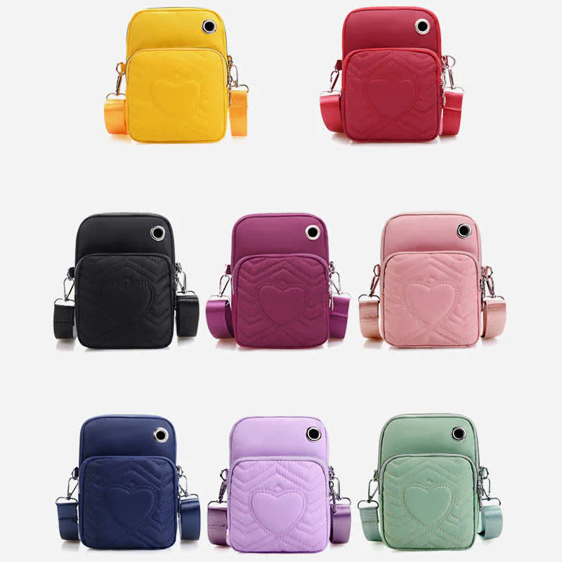 Double Compartment Cellphone Crossbody Mini Bag Lightweight Cute Shoulder Purses