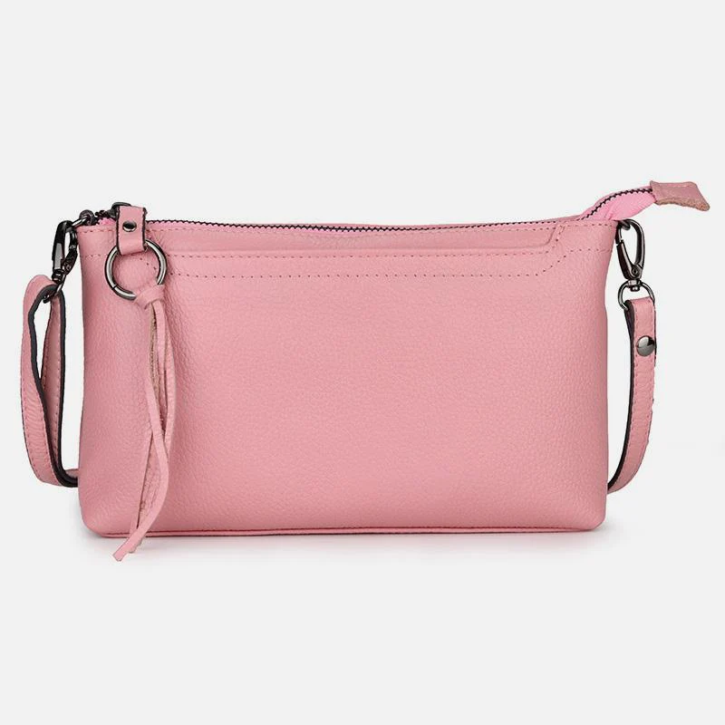 GenuineLeather Tassel Shoulder Crossbody Bag