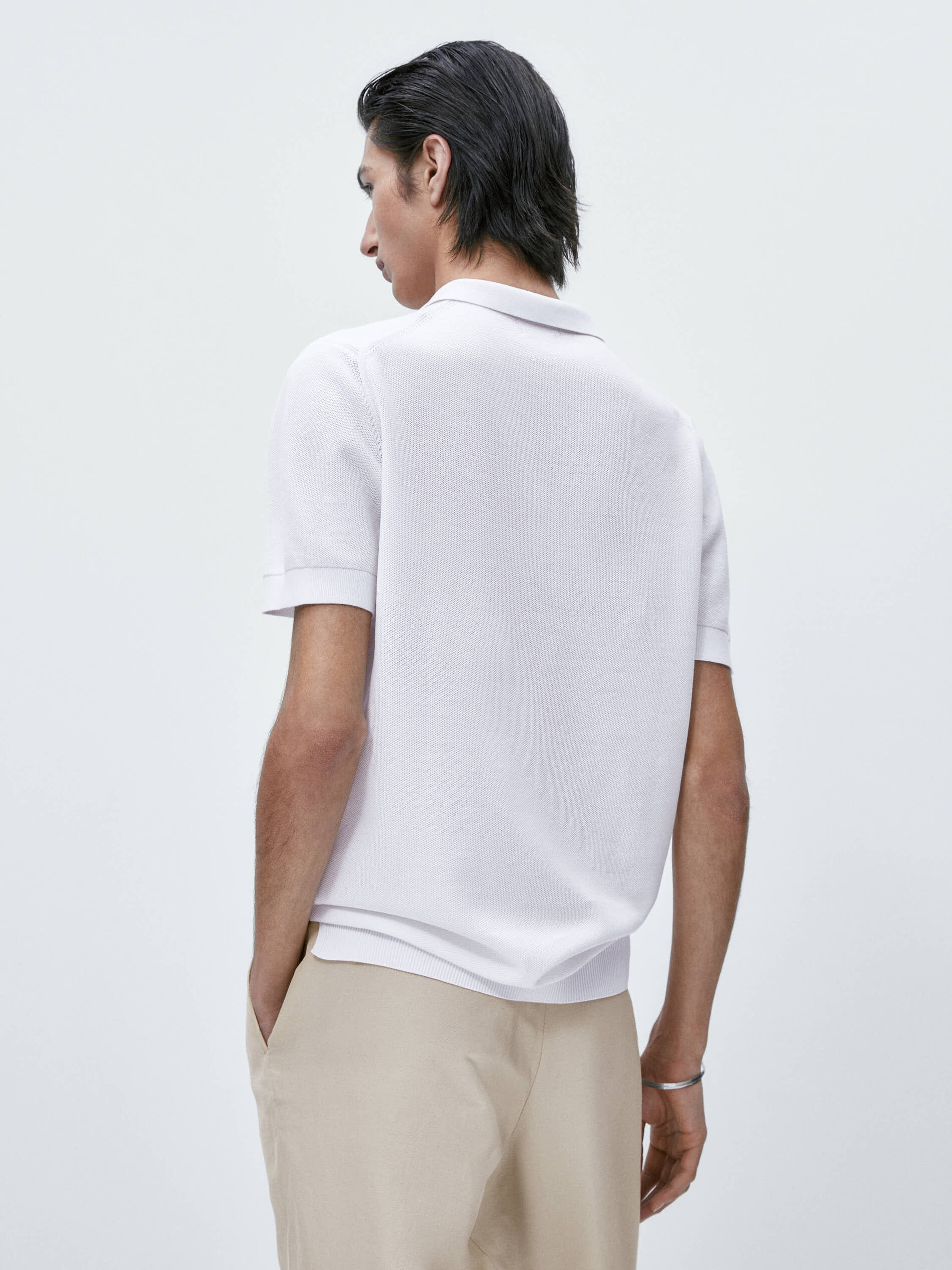 Jersey polo punto nido de abeja - BLANCO