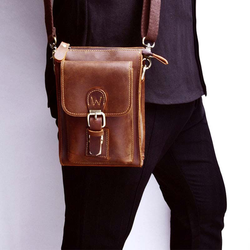 Genuine Leather Multifunction Messenger Bag