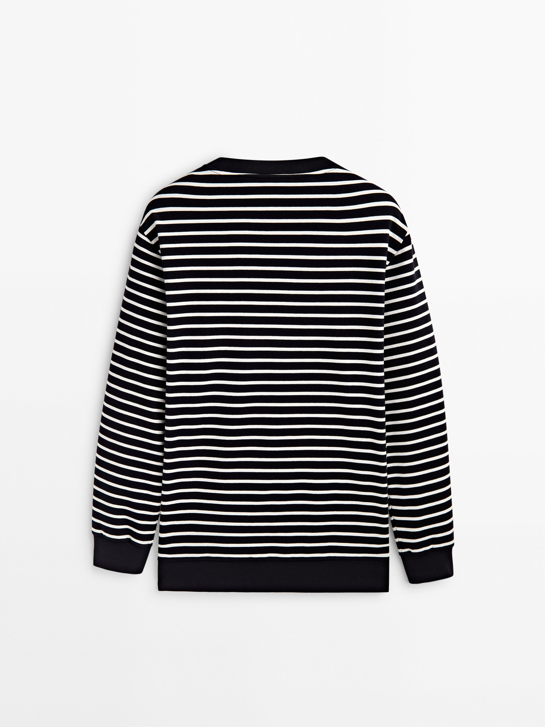 Sudadera rayas mezcla algodon - AZUL MARINO