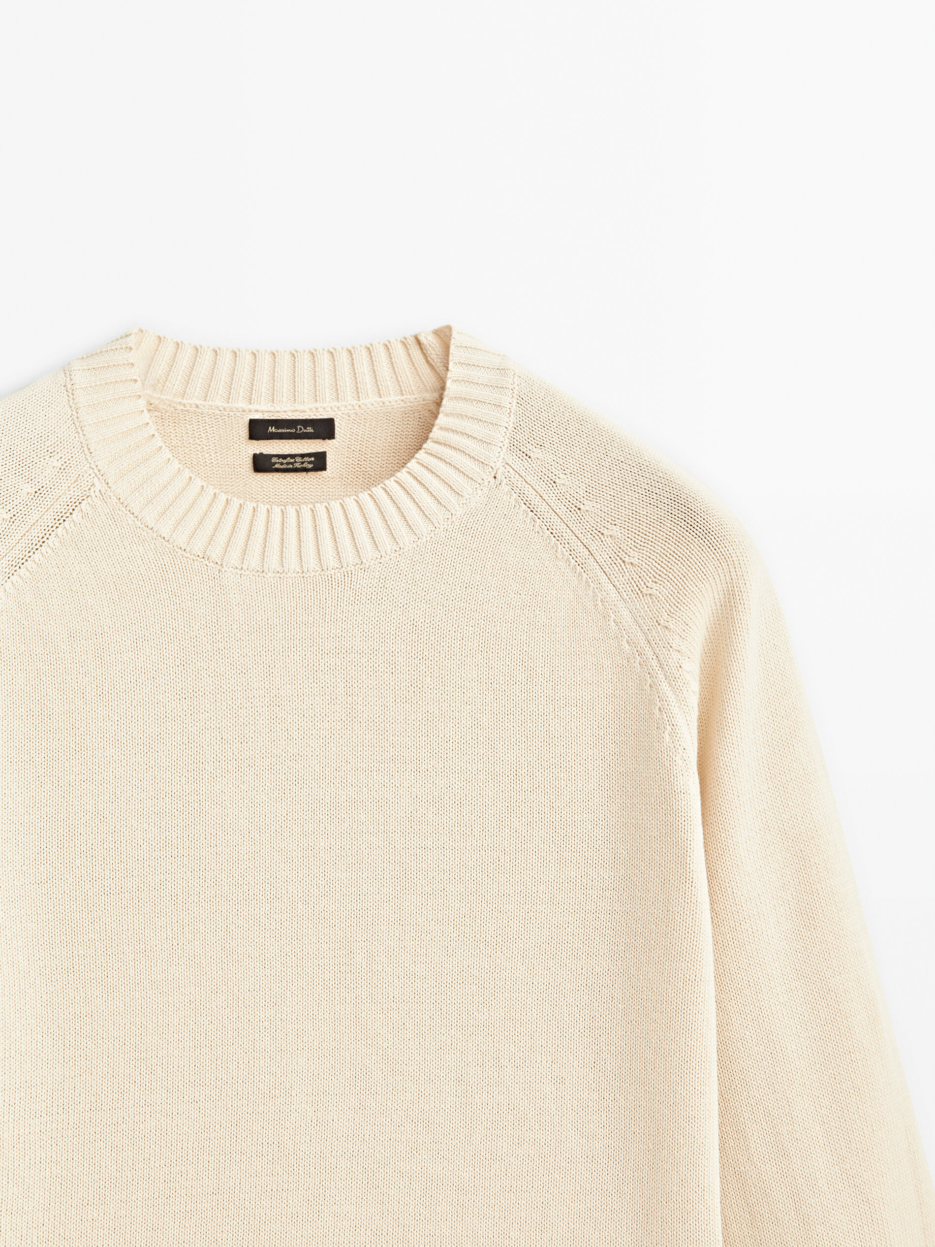 Jersey cuello redondo 100% algodon - Beige