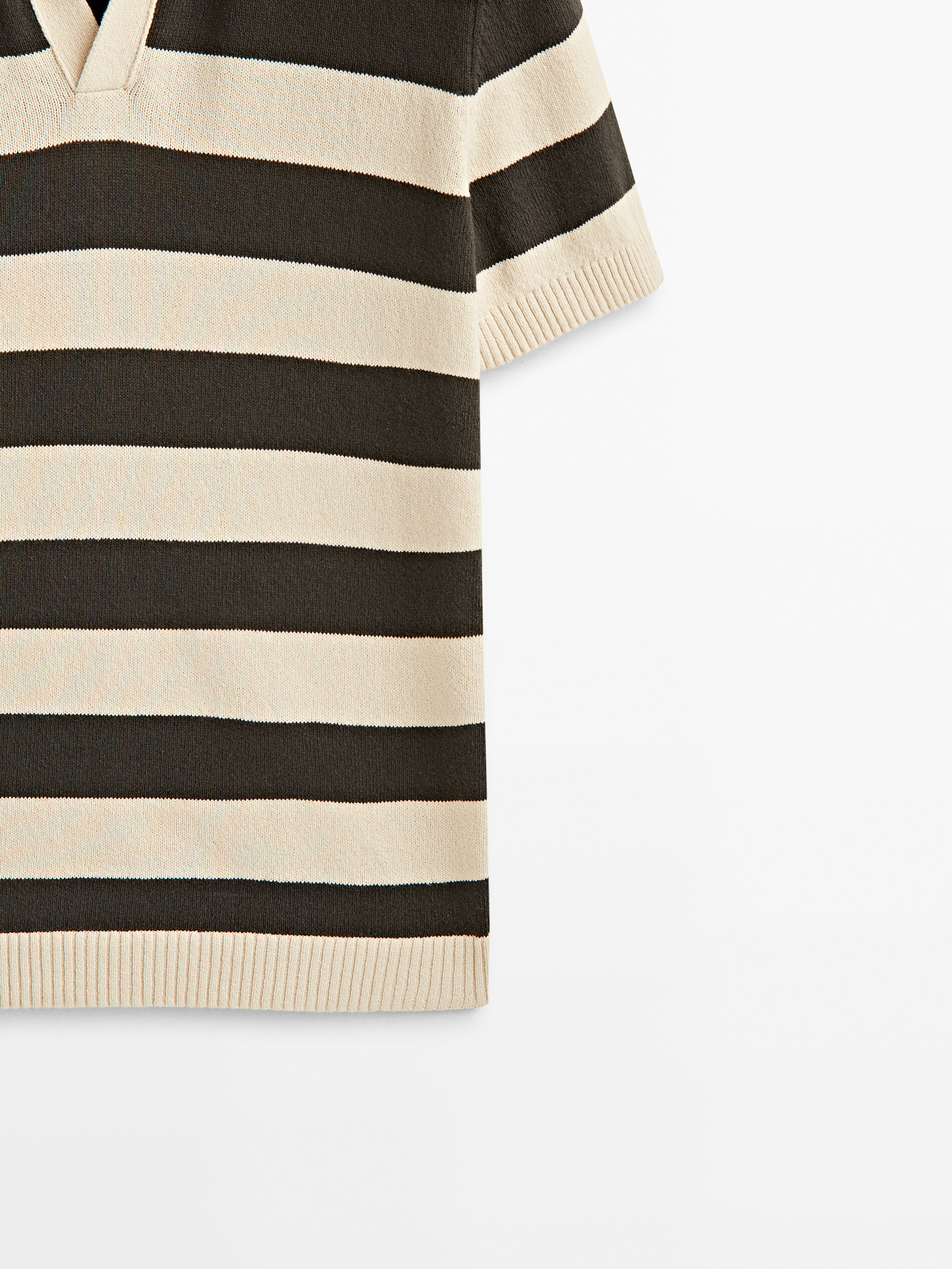 Jersey polo rayas manga corta - GRIS ANTRACITA