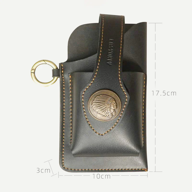 Retro Leather Phone Holster for Men Universal Case Waist Bag EDC