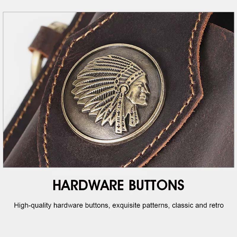 Retro Leather Phone Holster for Men Universal Case Waist Bag EDC