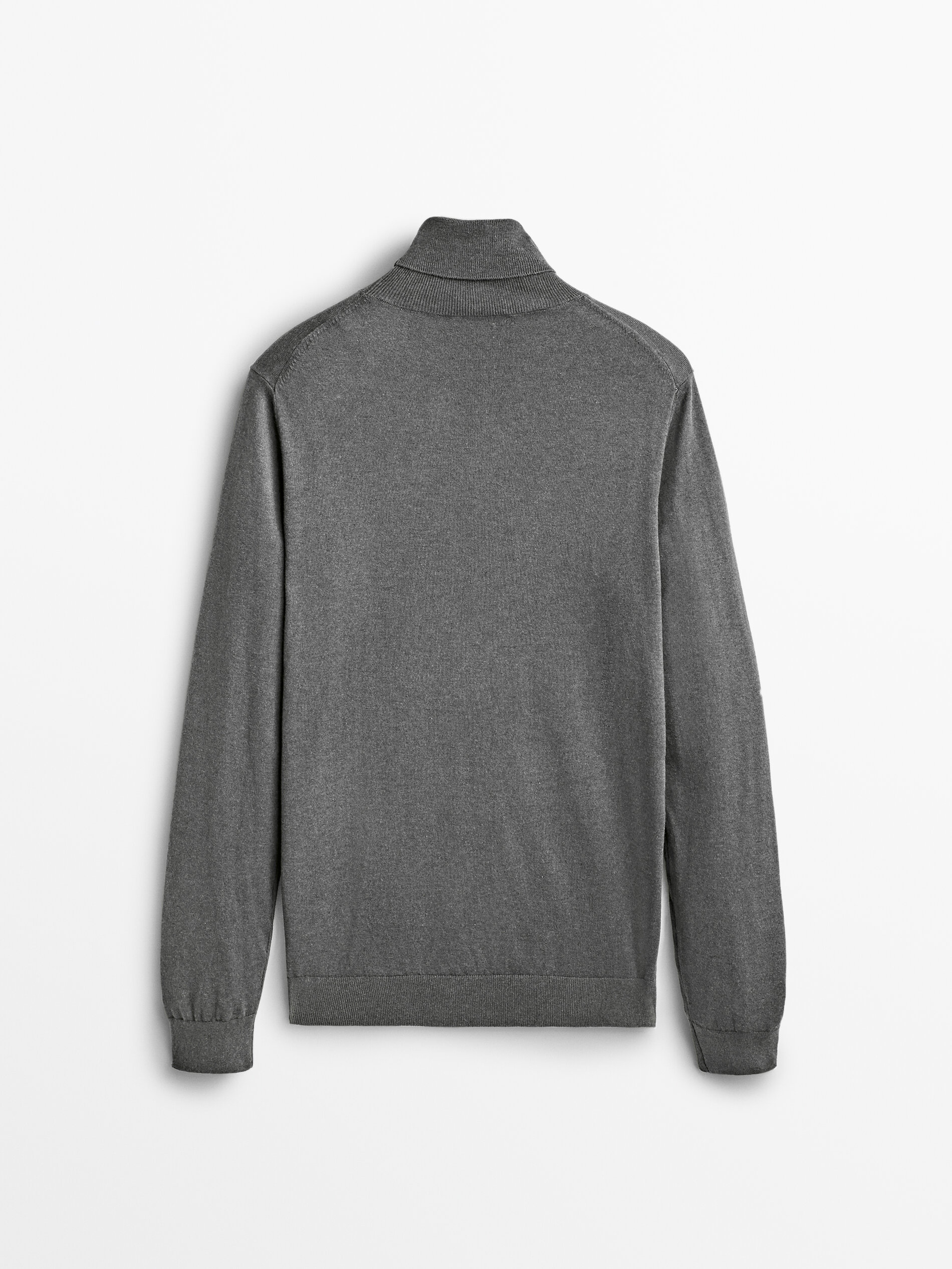 Jersey cuello alto algodon cashmere seda - GRIS ANTRACITA