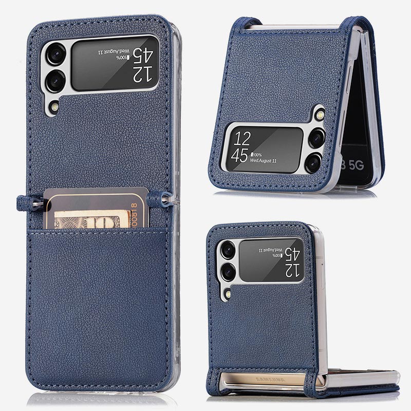 Samsung Galaxy Z Flip& Z Flip 3 4 Phone Case Leather Phone Bag with Card Holder